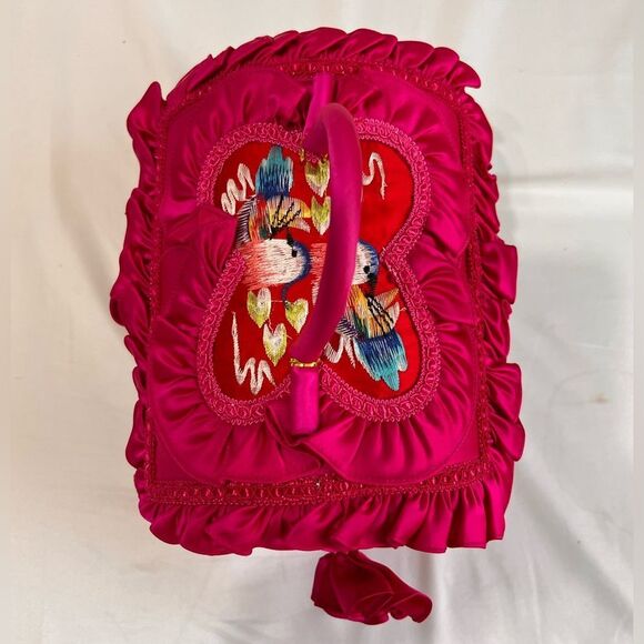 Vintage Colorful Striped Barrel Style Bag Mad In Korea - Picture 4 of 10